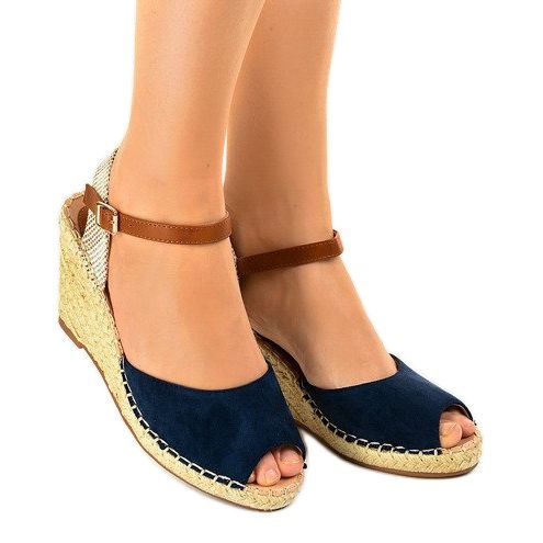 Sandales compensées bleu marine 2895 le noir 1