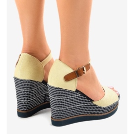 Sandales compensées beiges espadrilles 9079 3