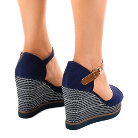 Espadrilles compensées bleu marine 9079 3