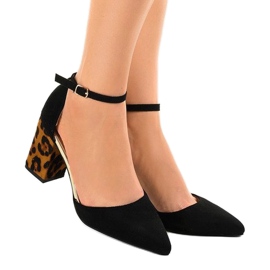 Escarpins en daim noir FR276 brun le noir 1