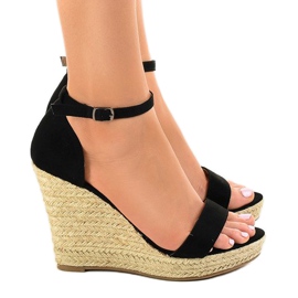Espadrilles compensées noires BD342 le noir 2