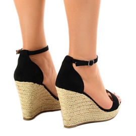 Espadrilles compensées noires BD342 le noir 3