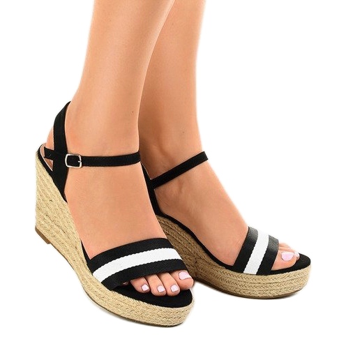 Sandales compensées espadrilles noires 9072 le noir 1