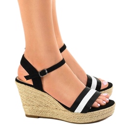 Sandales compensées espadrilles noires 9072 le noir 2