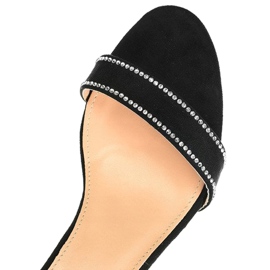 Sandales noires sur poteau à sequins A8020 le noir 4