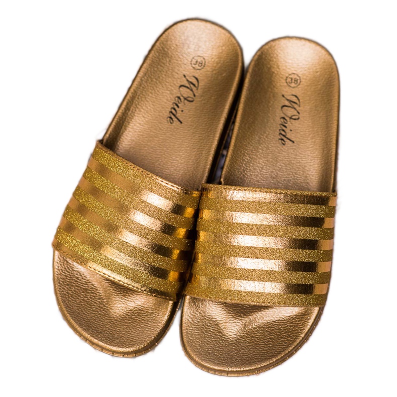 Weide Chaussons À Paillettes jaune 1