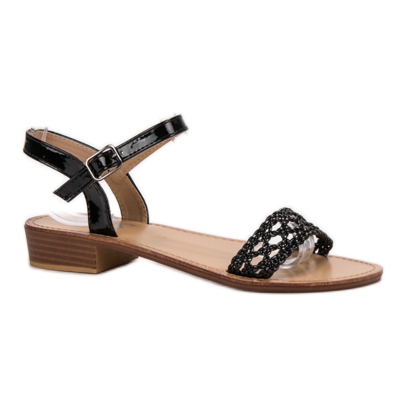 SHELOVET Sandales à talons hauts tressés le noir 1 SHELOVET Sandales à talons hauts tressés le noir 1