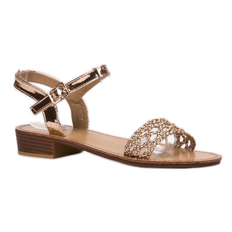 SHELOVET Sandales à talons hauts tressés jaune 1