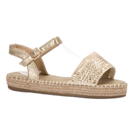 Small Swan Sandales Espadrilles Dorées d'or 1