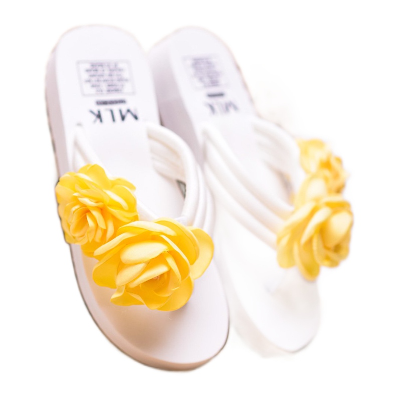 SHELOVET Tongs Légères Avec Fleurs blanc 2