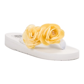 SHELOVET Tongs Légères Avec Fleurs blanc 1