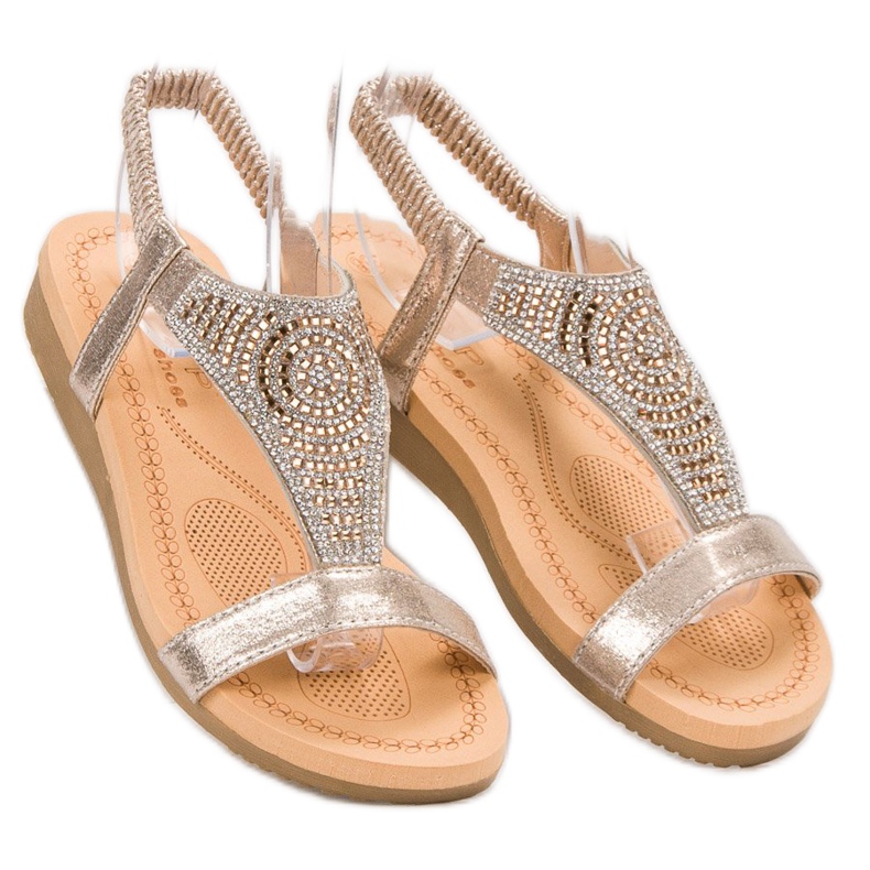 Top Shoes Sandales dorées élégantes 2