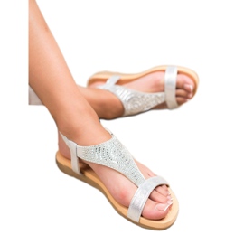 Top Shoes Sandales argentées élégantes gris 2