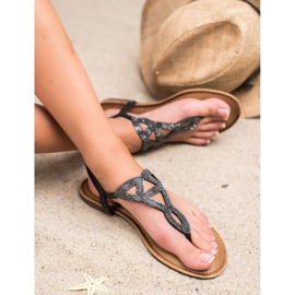 Queen Vivi Sandales plates femme noir 2