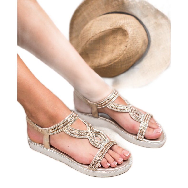 SHELOVET Sandales à enfiler compensées jaune 2