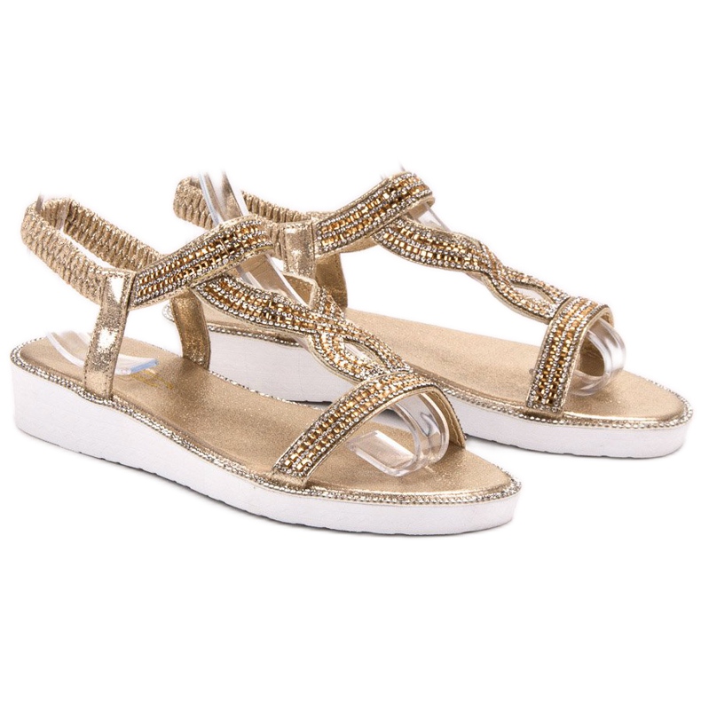 SHELOVET Sandales à enfiler compensées jaune 1