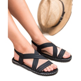 SHELOVET Sandales confortables pour femmes noir 1