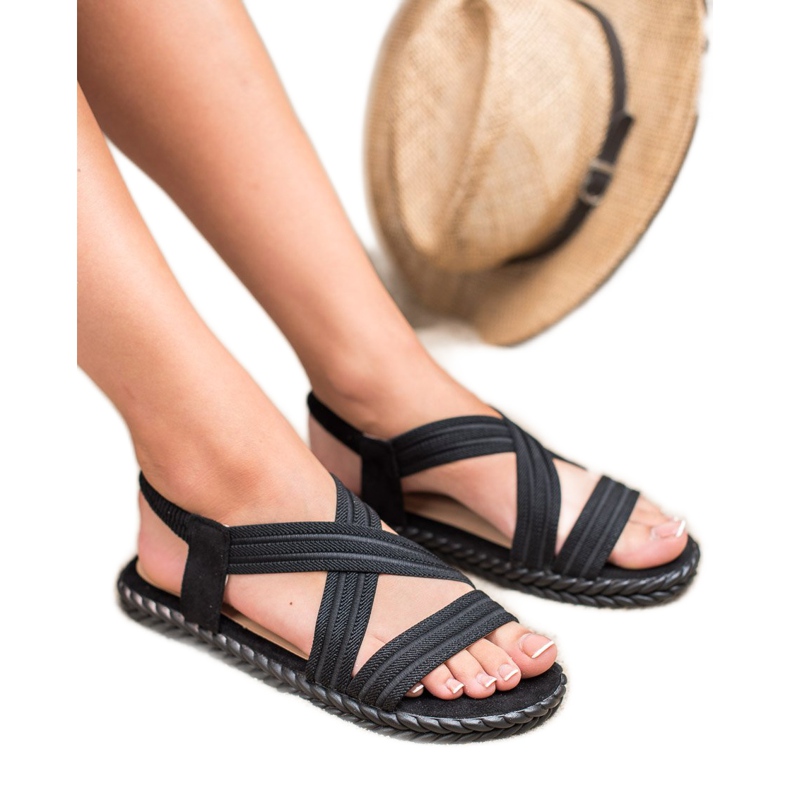 SHELOVET Sandales confortables pour femmes noir 1