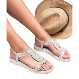 SHELOVET Sandales Compensées Avec Élastique gris 1