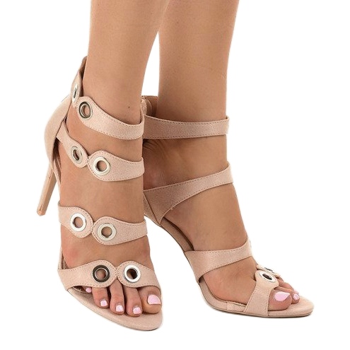 Escarpins en daim beige 0631-3 2