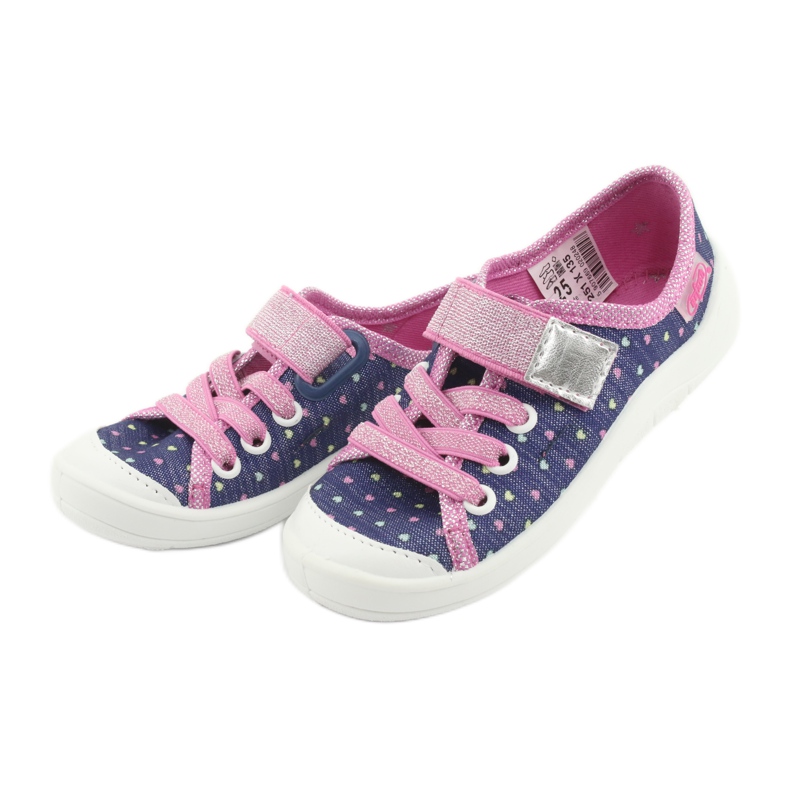 Chaussures enfant Befado 251X135 bleu marin rose gris 4