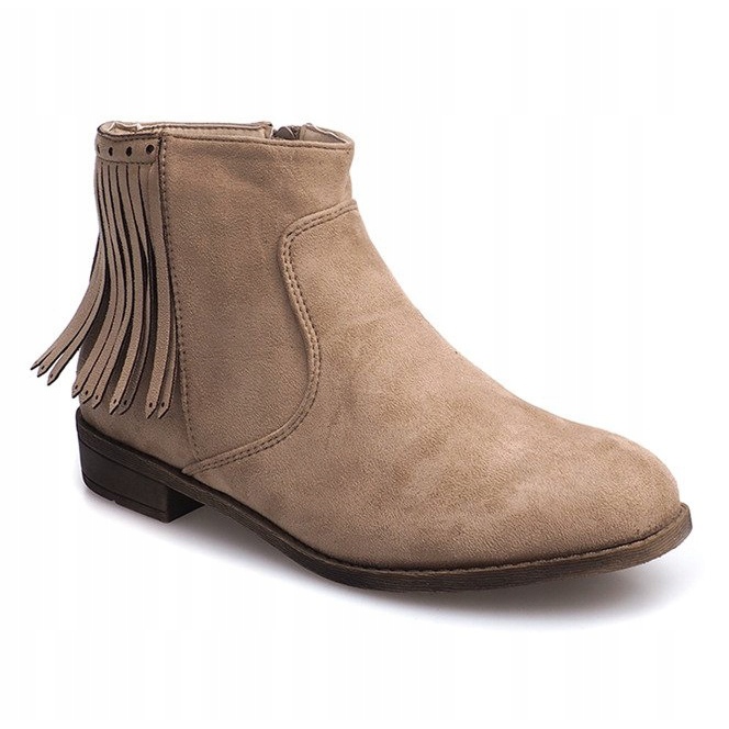Bottines en daim esprit bohème 8355 Beige 1