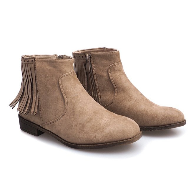 Bottines en daim esprit bohème 8355 Beige 2