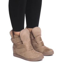 Baskets Compensées Avec Velcro 1703 Camel brun 3