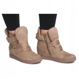 Baskets Compensées Avec Velcro 1703 Camel brun 4