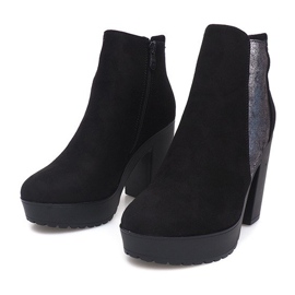 Bottines En Daim Sur Un Poteau RBS-8 Noir le noir 1