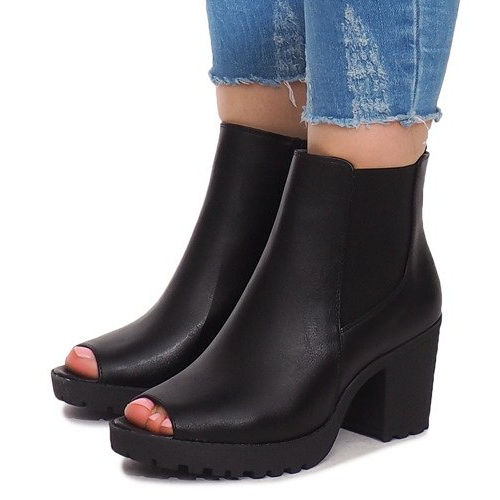 Bottines ouvertes sur poteau B2890 Noir 1
