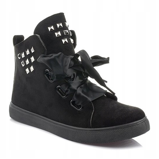 Bottines et Nœuds en Daim TL0149-1 Noir 1