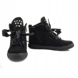 Bottines et Nœuds en Daim TL0149-1 Noir le noir 3