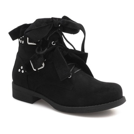Bottines En Daim Avec Nœuds QQ660 Noir le noir 5