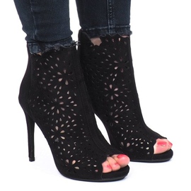 Bottines noires ajourées Sophie le noir 4