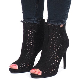 Bottines noires ajourées Sophie le noir 2