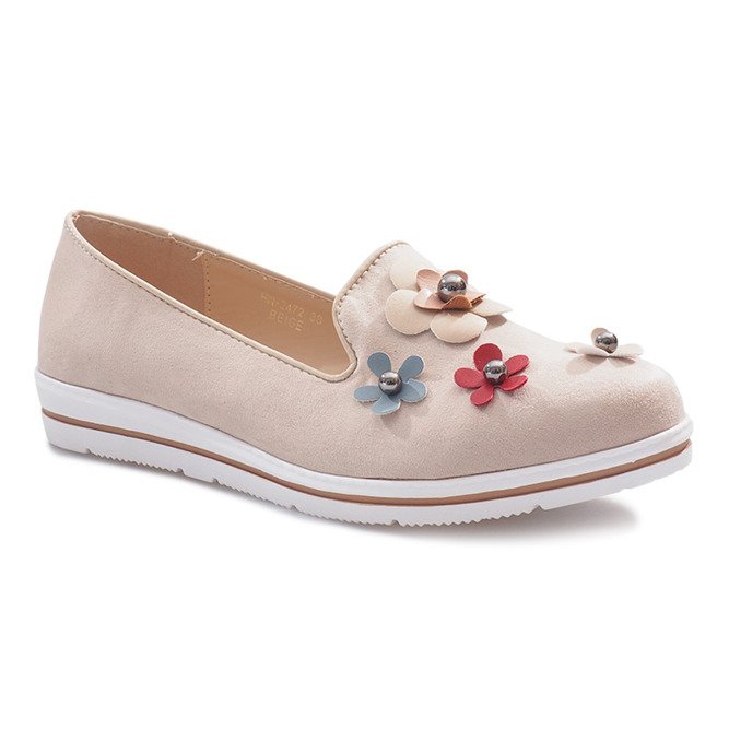 Escarpins compensés multi-fleurs beiges 1