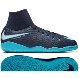 Chaussures d'intérieur Nike HypervenomX Phelon Iii Df Ic Jr 917774-414 multicolore bleu 2