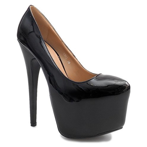 Broches Hautes Laquées Sur La Plateforme D905 Noir 1