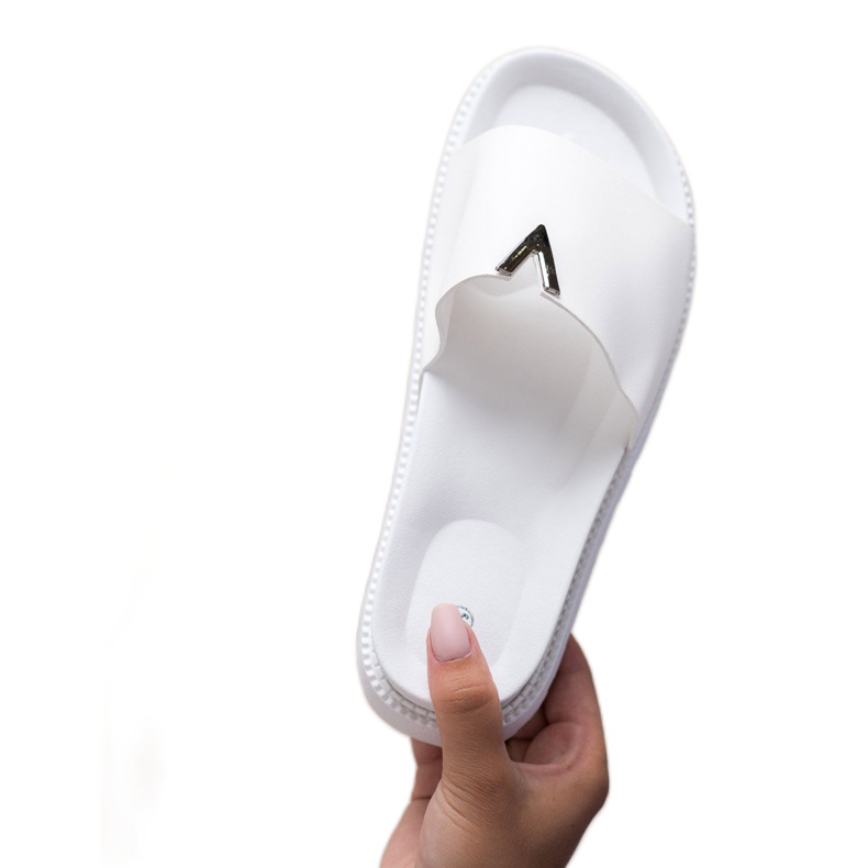 SHELOVET Pantoufles Sur La Plateforme blanc 2