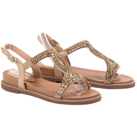 Bello Star Sandales en daim avec cristaux brun 1