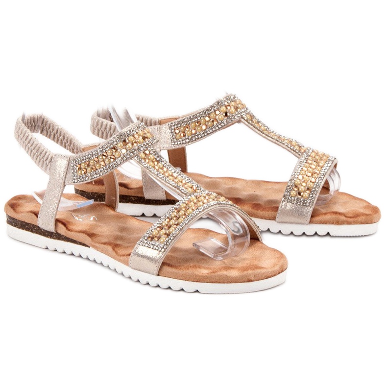 Emaks Sandales pour femmes décorées jaune 1