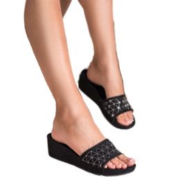 Primavera Chaussons compensés ajourés le noir 2