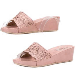 Primavera Chaussons compensés ajourés rose 1