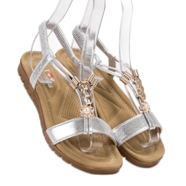 Top Shoes Sandales ornées d'argent gris 1 Top Shoes Sandales ornées d'argent gris 1