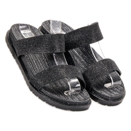EXQUILY Pantoufles En Caoutchouc À La Mode le noir 2