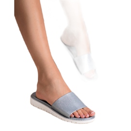Fashion Pantoufles Brillantes À La Mode gris 1