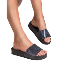 SHELOVET Pantoufles En Caoutchouc Sur La Plateforme le noir 1 SHELOVET Pantoufles En Caoutchouc Sur La Plateforme le noir 1