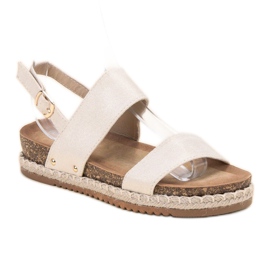 Bestelle Sandales À Paillettes beige 1