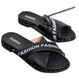 SHELOVET Pantoufles De Mode Noires le noir 1